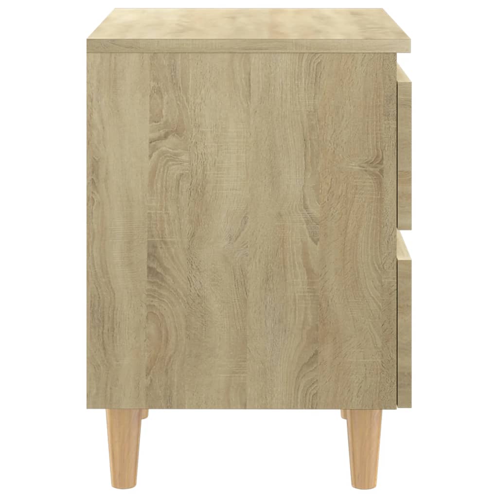 Galleria Design Bed Cabinets &amp; Solid Pinewood Legs 2 pcs Sonoma Oak 40x35x50 cm