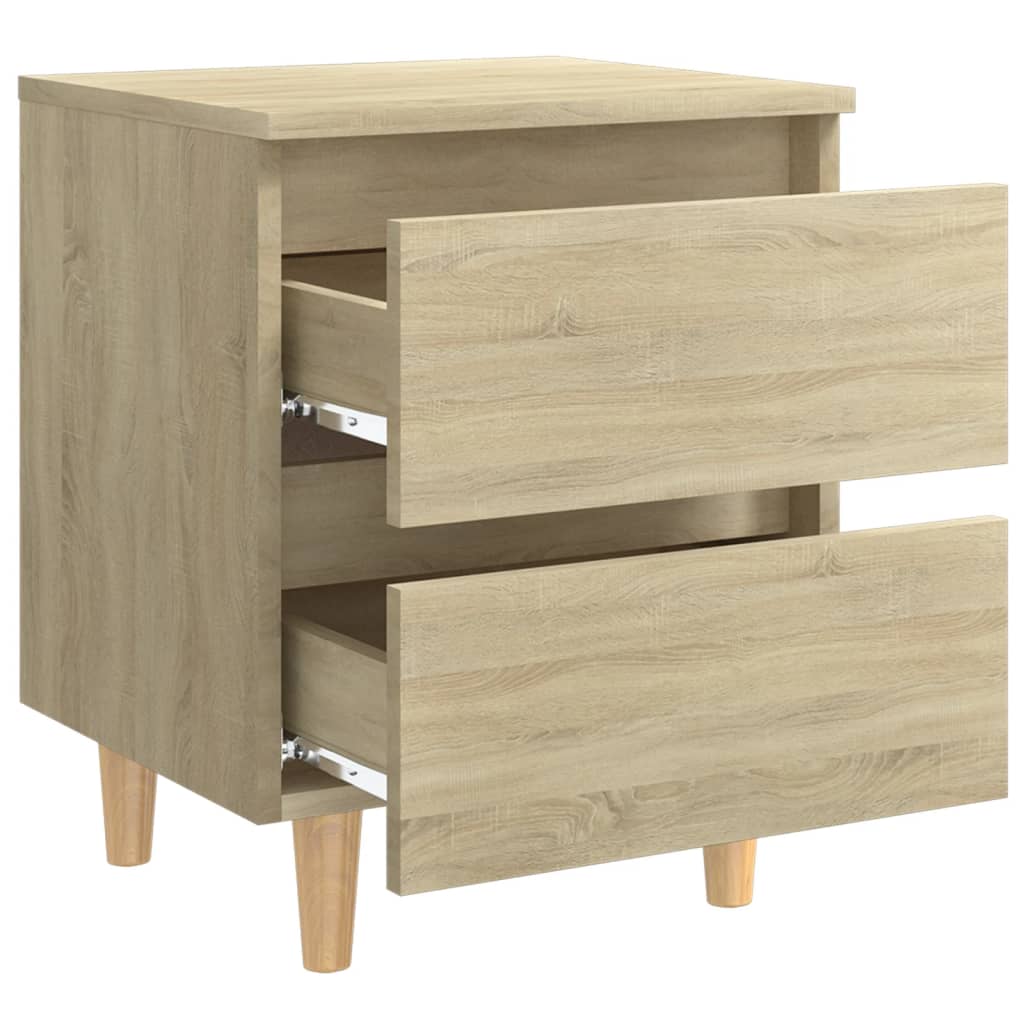 Galleria Design Bed Cabinets &amp; Solid Pinewood Legs 2 pcs Sonoma Oak 40x35x50 cm