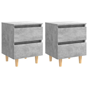 Galleria Design Bed Cabinets & Solid Pinewood Legs 2 pcs Concrete Grey 40x35x50 cm