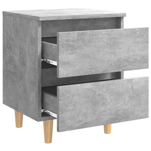 Galleria Design Bed Cabinets & Solid Pinewood Legs 2 pcs Concrete Grey 40x35x50 cm