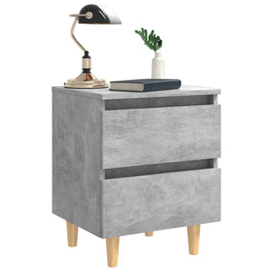 Galleria Design Bed Cabinets & Solid Pinewood Legs 2 pcs Concrete Grey 40x35x50 cm