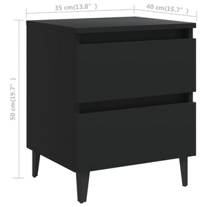 Galleria Design Bed Cabinets 2 pcs Black 40x35x50 cm Engineered Wood
