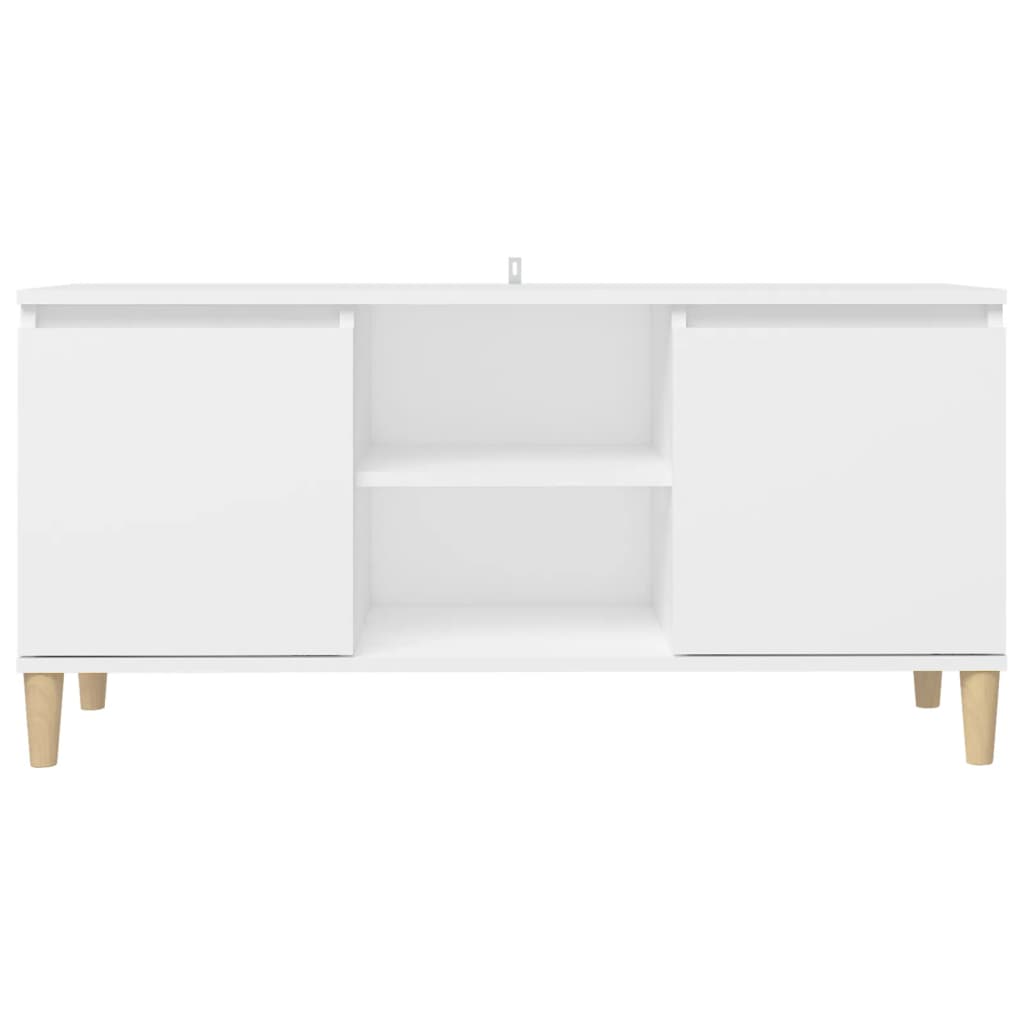 Galleria Design TV Cabinet with Solid Wood Legs White 103.5x35x50 cm