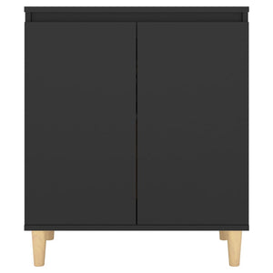Galleria Design Sideboard with Solid Wood Legs Black 60x35x70 cm Engineered Wood