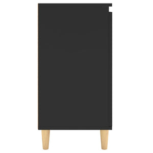 Galleria Design Sideboard with Solid Wood Legs Black 60x35x70 cm Engineered Wood