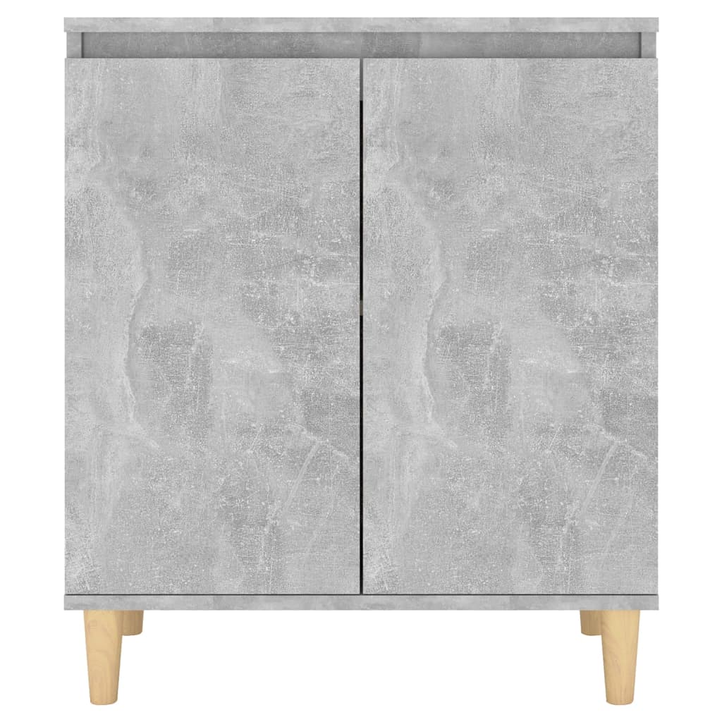 Galleria Design Sideboard&amp;Solid Wood Legs Concrete Grey 60x35x70 cm Engineered Wood