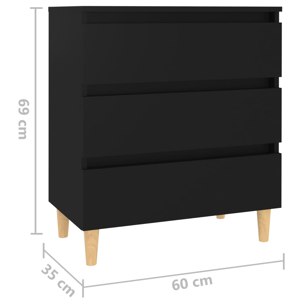 Galleria Design Sideboard Black 60x35x69 cm Engineered Wood