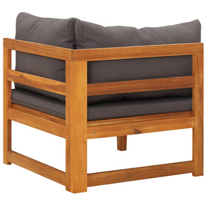 Galleria Design Corner Sofa with Dark Grey Cushions Solid Acacia Wood