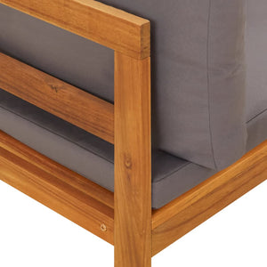 Galleria Design Corner Sofa with Dark Grey Cushions Solid Acacia Wood