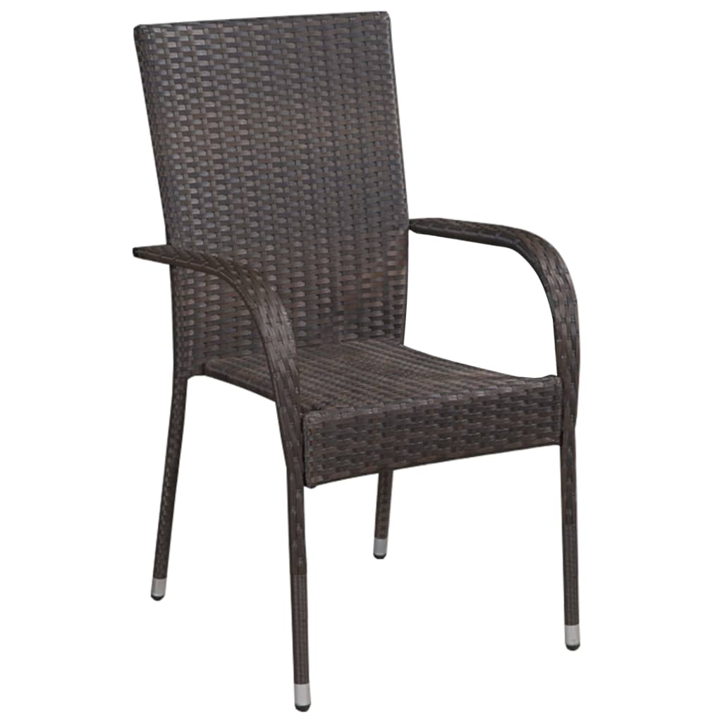 Galleria Design 7 Piece Garden Dining Set Poly Rattan Brown