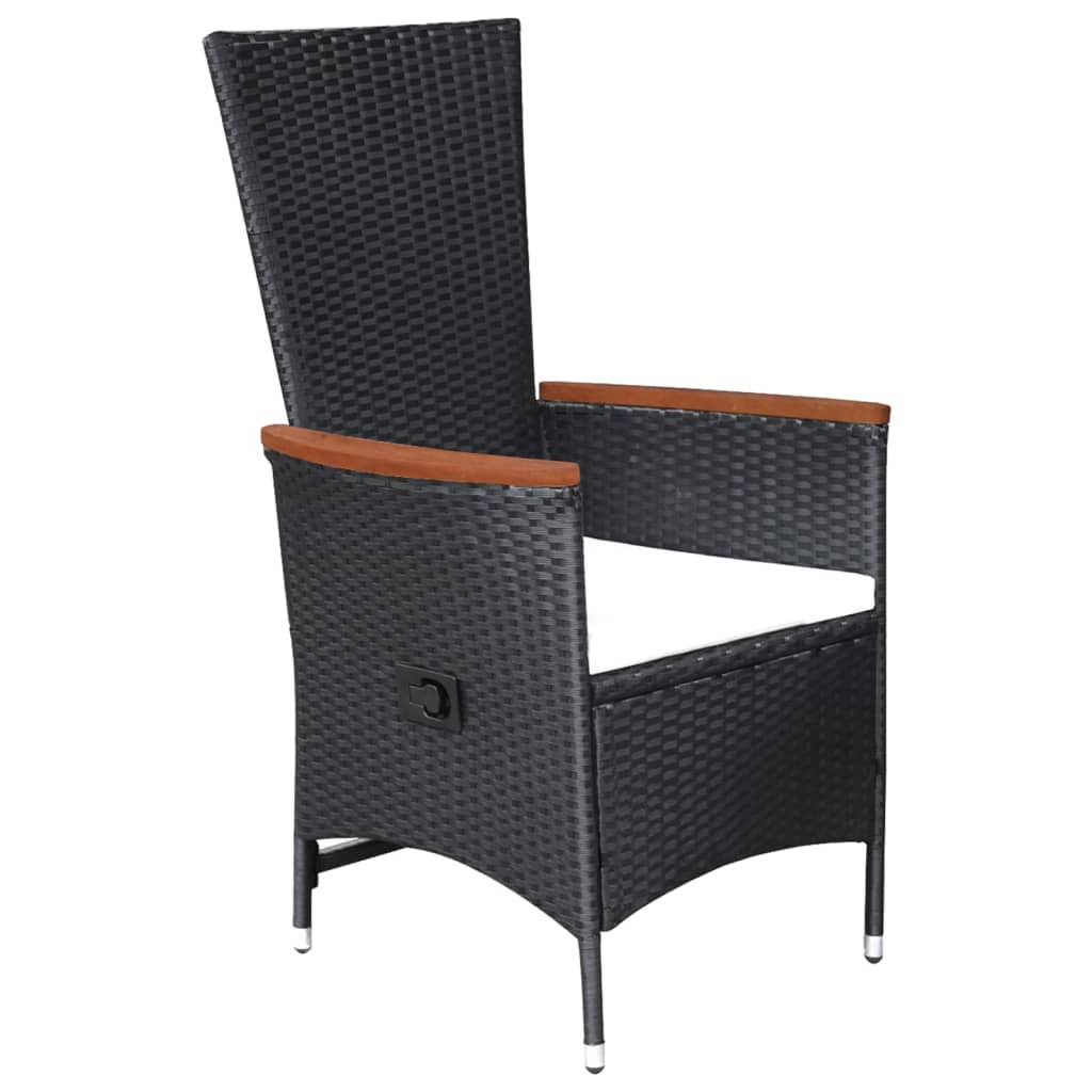 Galleria Design 7 Piece Garden Dining Set Poly Rattan Black
