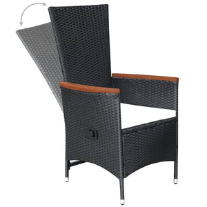 Galleria Design 7 Piece Garden Dining Set Poly Rattan Black