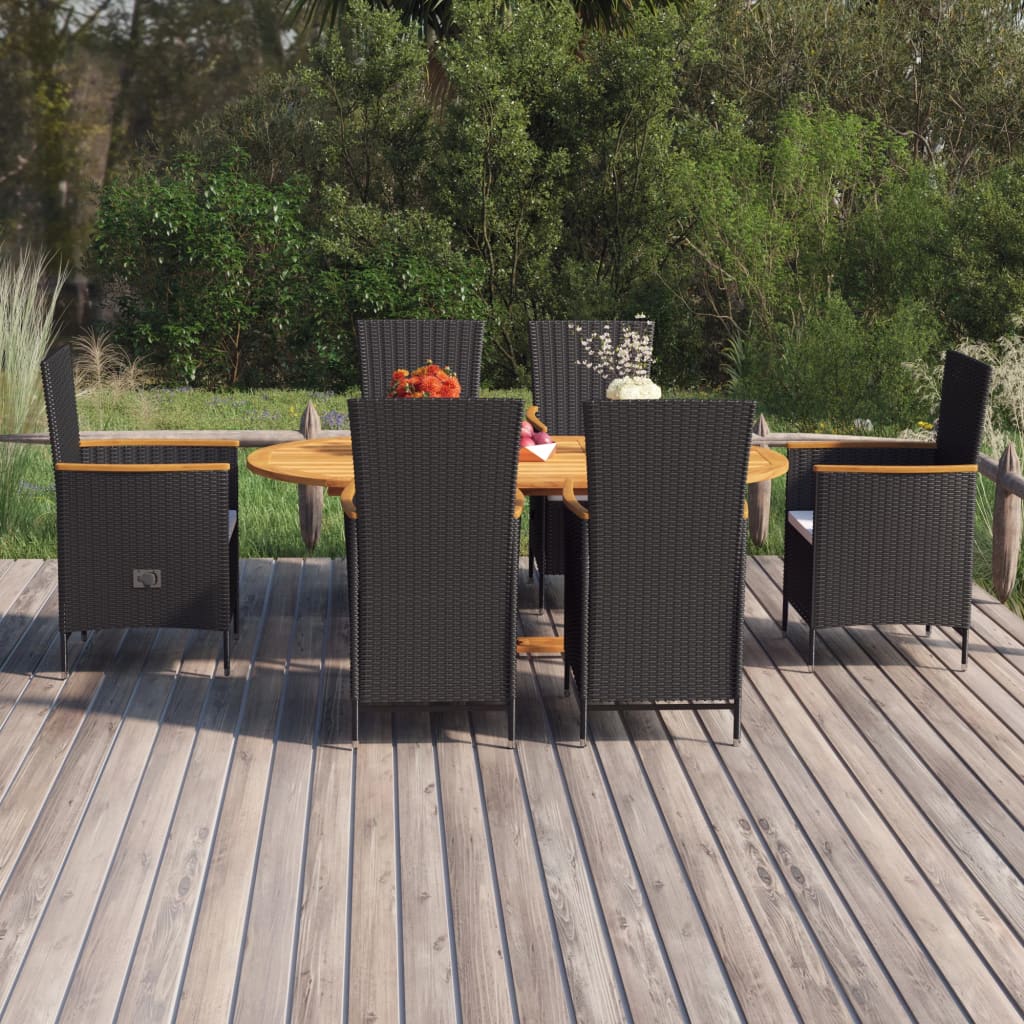 Galleria Design 7 Piece Garden Dining Set Poly Rattan Beige