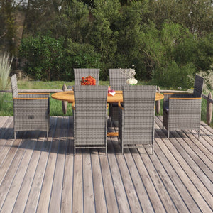 Galleria Design 7 Piece Garden Dining Set Poly Rattan Beige