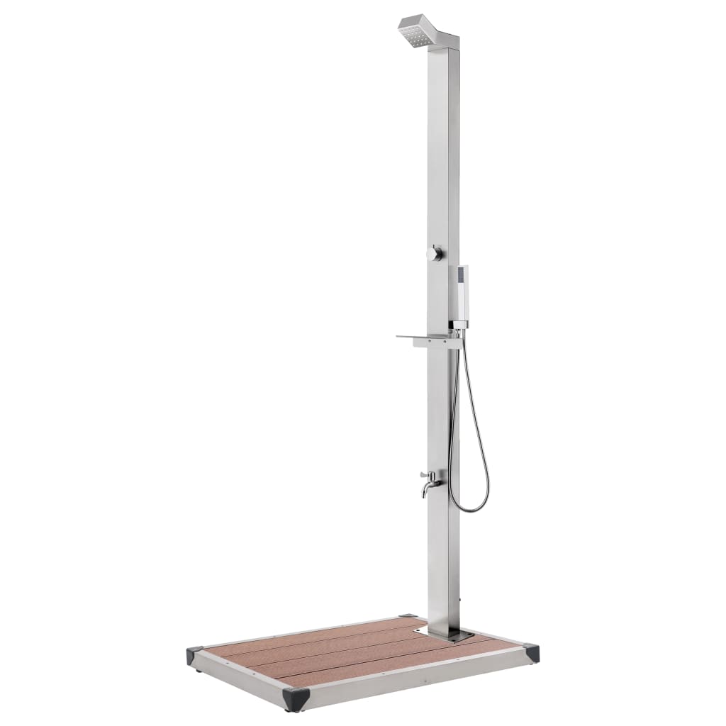 Galleria Design Garden Shower with Brown Base 225 cm Stainless Steel