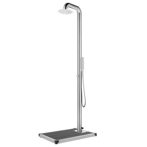 Galleria Design Garden Shower with Grey Base 230 cm Stainless Steel