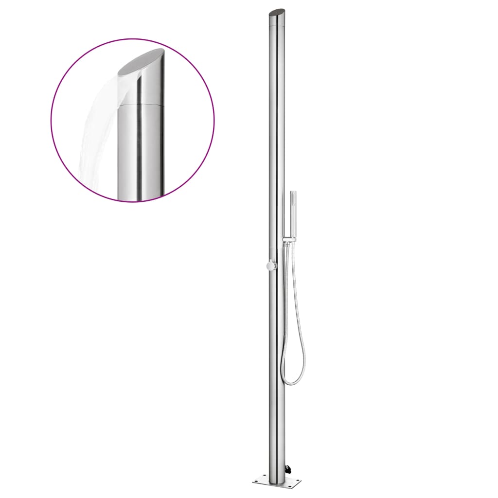 Galleria Design Garden Shower with Grey Base 225 cm Stainless Steel