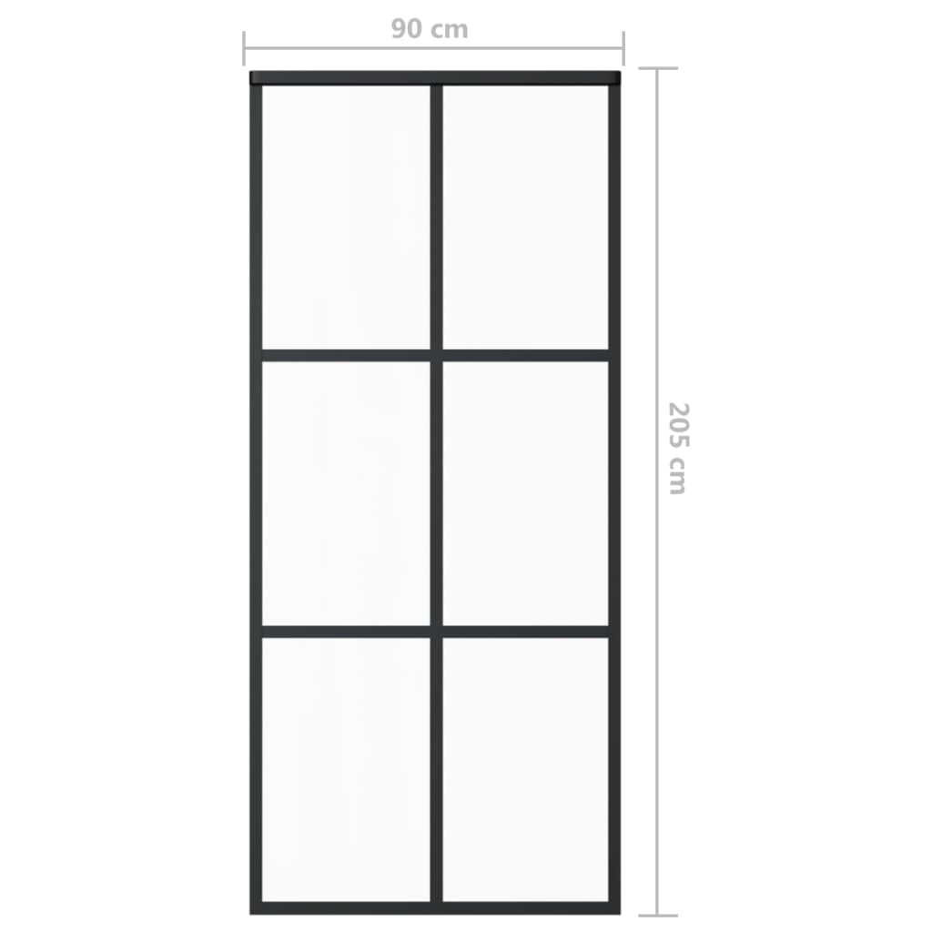 Galleria Design Sliding Door ESG Glass and Aluminium 102x205 cm Black