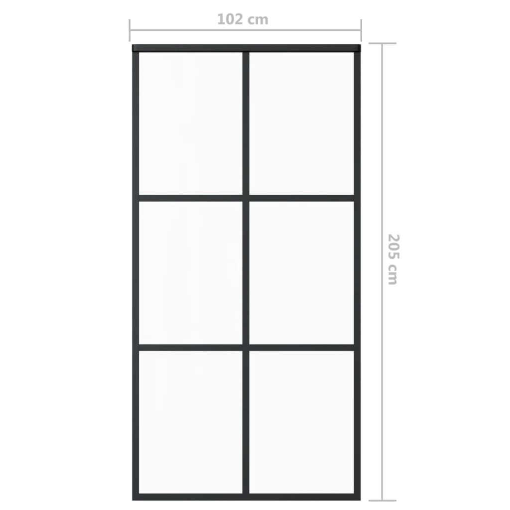 Galleria Design Sliding Door ESG Glass and Aluminium 102x205 cm Black