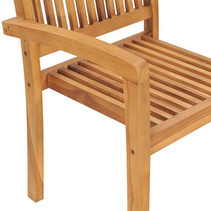 Galleria Design Stacking Garden Chairs 4 pcs Solid Teak Wood