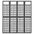 Galleria Design 4-Panel Room Divider/Trellis Solid Fir Wood Black 161x180 cm