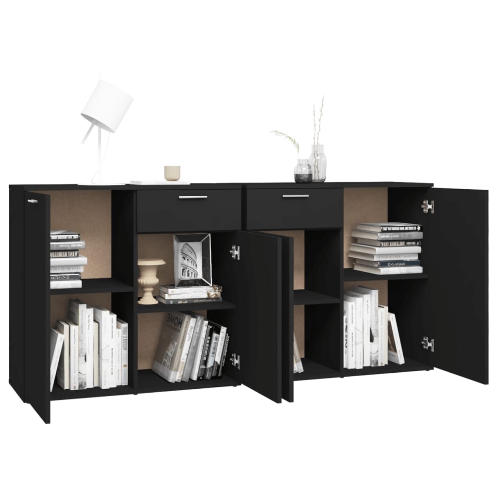 Galleria Design Sideboard Black 160x36x75 cm Engineered Wood