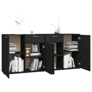 Galleria Design Sideboard Black 160x36x75 cm Engineered Wood