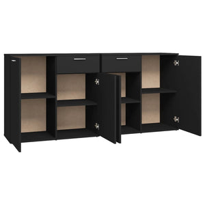 Galleria Design Sideboard Black 160x36x75 cm Engineered Wood