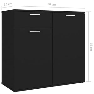 Galleria Design Sideboard Black 160x36x75 cm Engineered Wood
