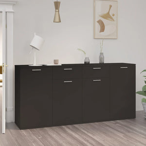 Galleria Design Sideboard Black 160x36x75 cm Engineered Wood