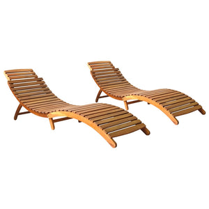 Galleria Design Sun Loungers 2 pcs Solid Acacia Wood