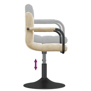 Galleria Design Swivel Dining Chairs 2 pcs Cream Velvet