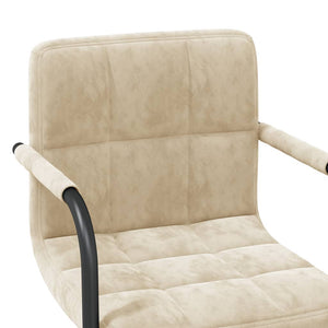 Galleria Design Swivel Dining Chairs 2 pcs Cream Velvet