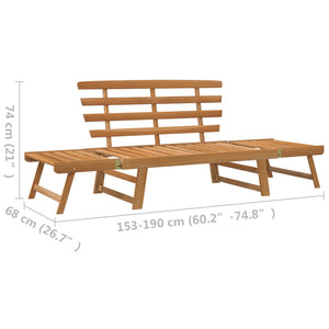 Galleria Design Garden Bench 2-in-1 190 cm Solid Acacia Wood