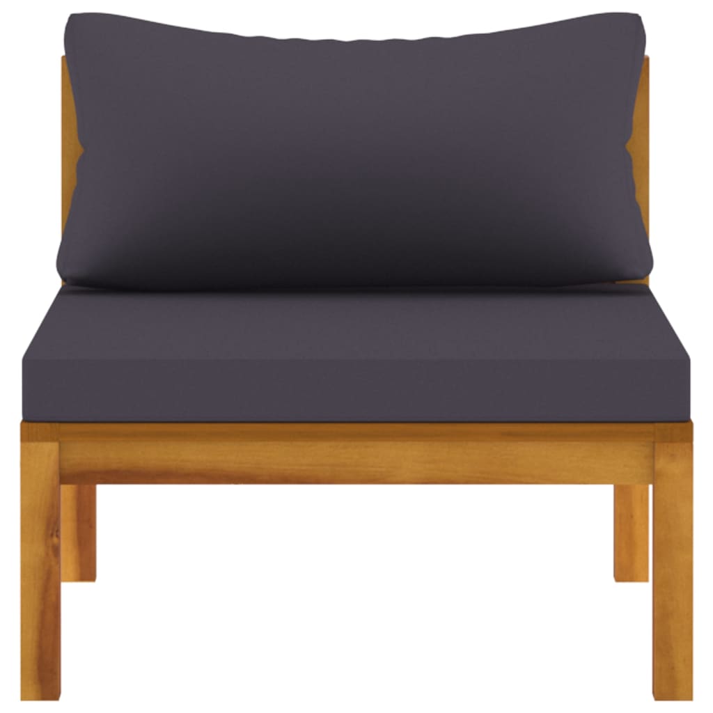 Galleria Design 3 Piece Garden Lounge Set with Dark Grey Cushions Acacia Wood