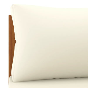 Galleria Design Sectional Middle Sofa with Cream White Cushion Acacia Wood