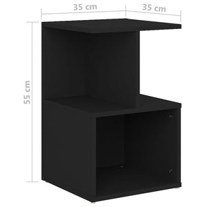 Galleria Design Bedside Cabinets 2 pcs Black 35x35x55 cm Engineered Wood
