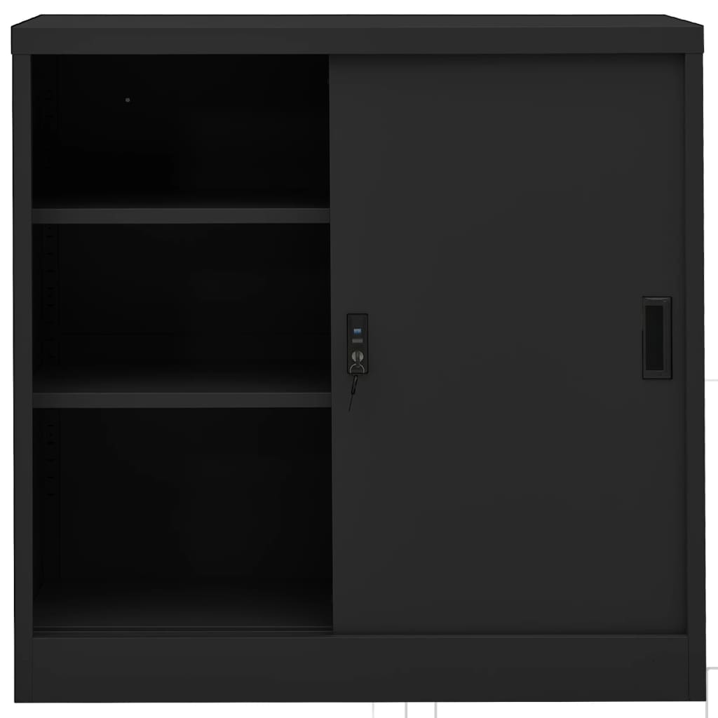 Galleria Design Office Cabinet with Sliding Door Anthracite 90x40x90 cm Steel
