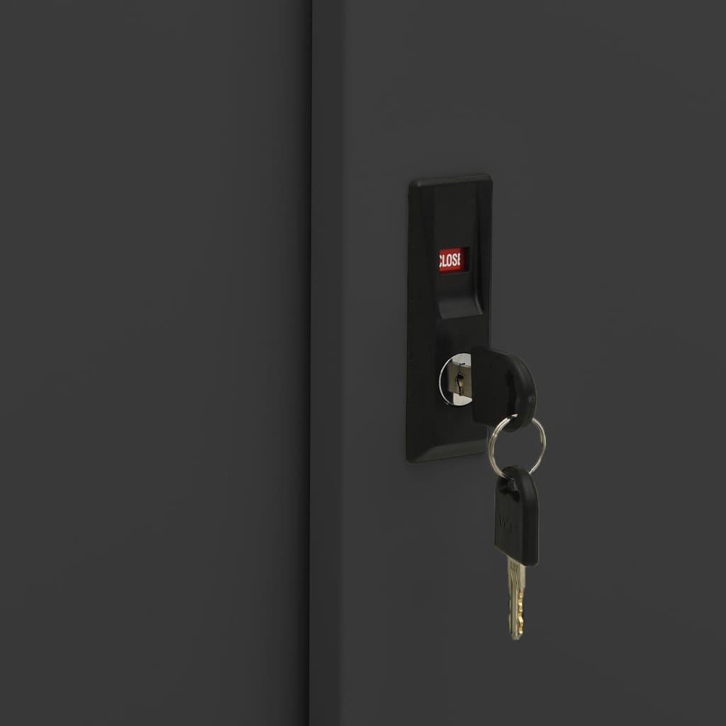 Galleria Design Office Cabinet with Sliding Door Anthracite 90x40x90 cm Steel