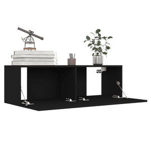 Galleria Design TV Cabinets 4 pcs Black 100x30x30 cm Engineered Wood
