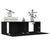 Galleria Design TV Cabinets 4 pcs Black 100x30x30 cm Engineered Wood