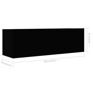 Galleria Design TV Cabinets 4 pcs Black 100x30x30 cm Engineered Wood