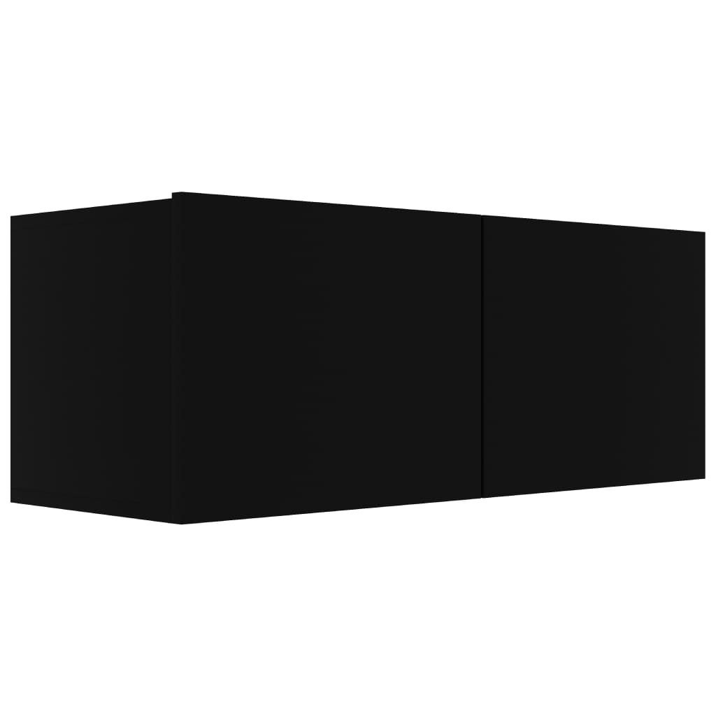 Galleria Design 2 Piece TV Cabinet Set Black Engineered Wood