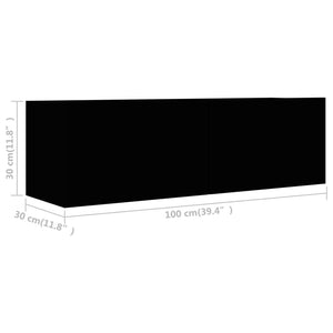 Galleria Design 2 Piece TV Cabinet Set Black Engineered Wood