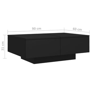 Galleria Design Coffee Table Black 90x60x31 cm Engineered Wood