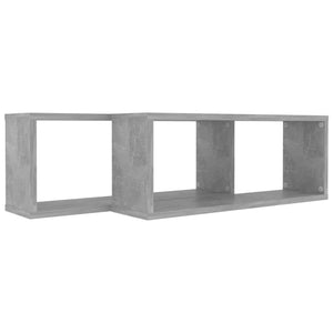 Galleria Design Wall Cube Shelf 2 pcs Concrete Grey 60x15x23 cm Engineered Wood