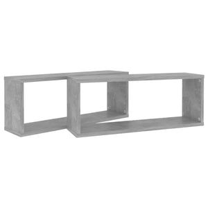 Galleria Design Wall Cube Shelf 2 pcs Concrete Grey 60x15x23 cm Engineered Wood