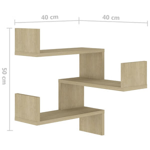 Galleria Design Wall Corner Shelf 2 pcs Sonoma Oak 40x40x50 cm Engineered Wood