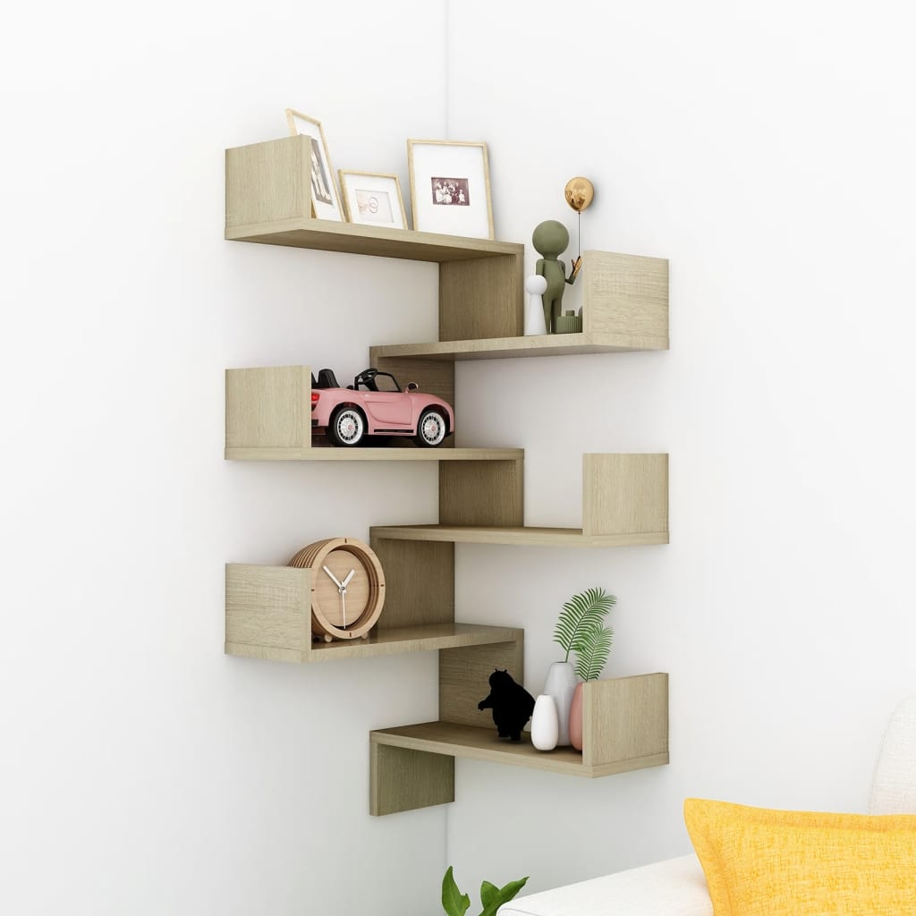Galleria Design Wall Corner Shelf 2 pcs Sonoma Oak 40x40x50 cm Engineered Wood