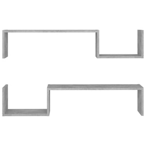 Galleria Design Wall Shelf 2 pcs Concrete Grey 100x15x20 cm Engineered Wood